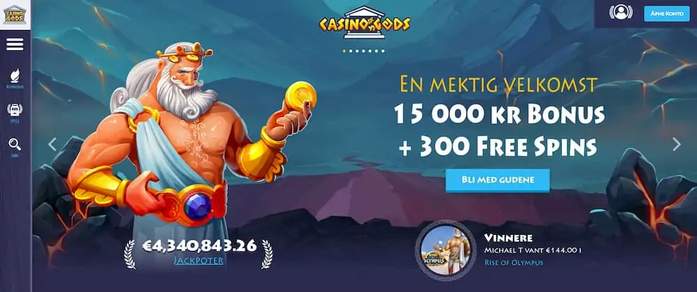 Casino Gods velkomstbonus