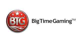 Big time gaming bedriftslogo med rødt og sølvfargeskjema.