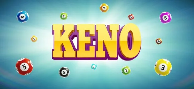 Keno-logo med nummererte kuler