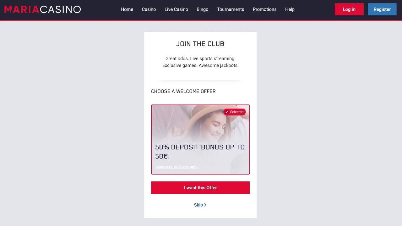 maria casino sin bonus for internasjonale spillere - inkludert Norge.