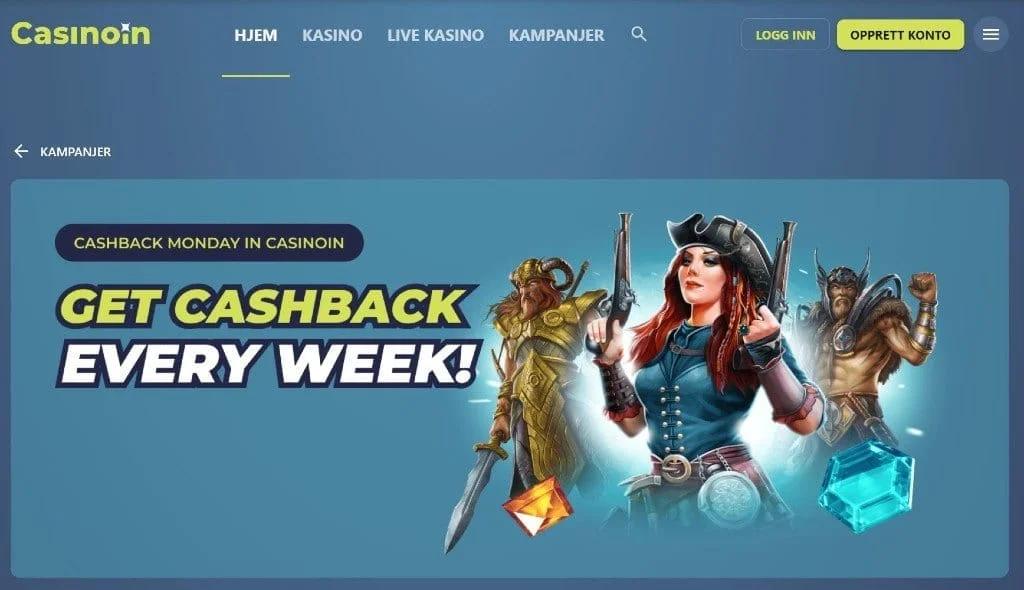 Casinoin cashback bitcoin