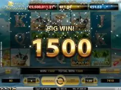 Mega Fortune Dreams med meldingen Big Win og gevinsten 1 500
