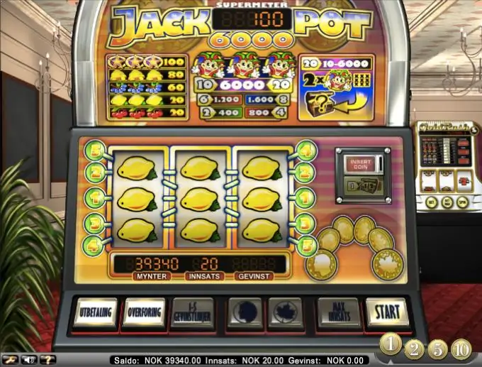 Spillebrettet i Jackpot 6000
