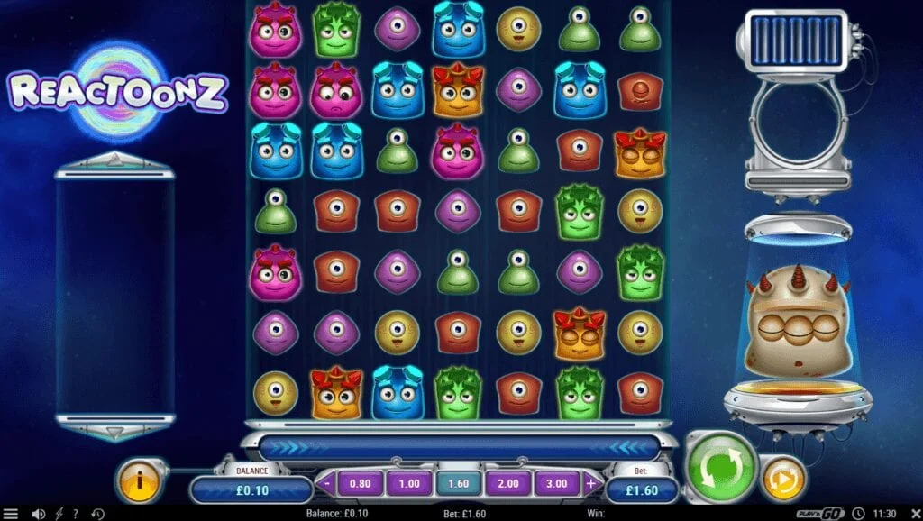 Reactoonz spilleautomat med freespins