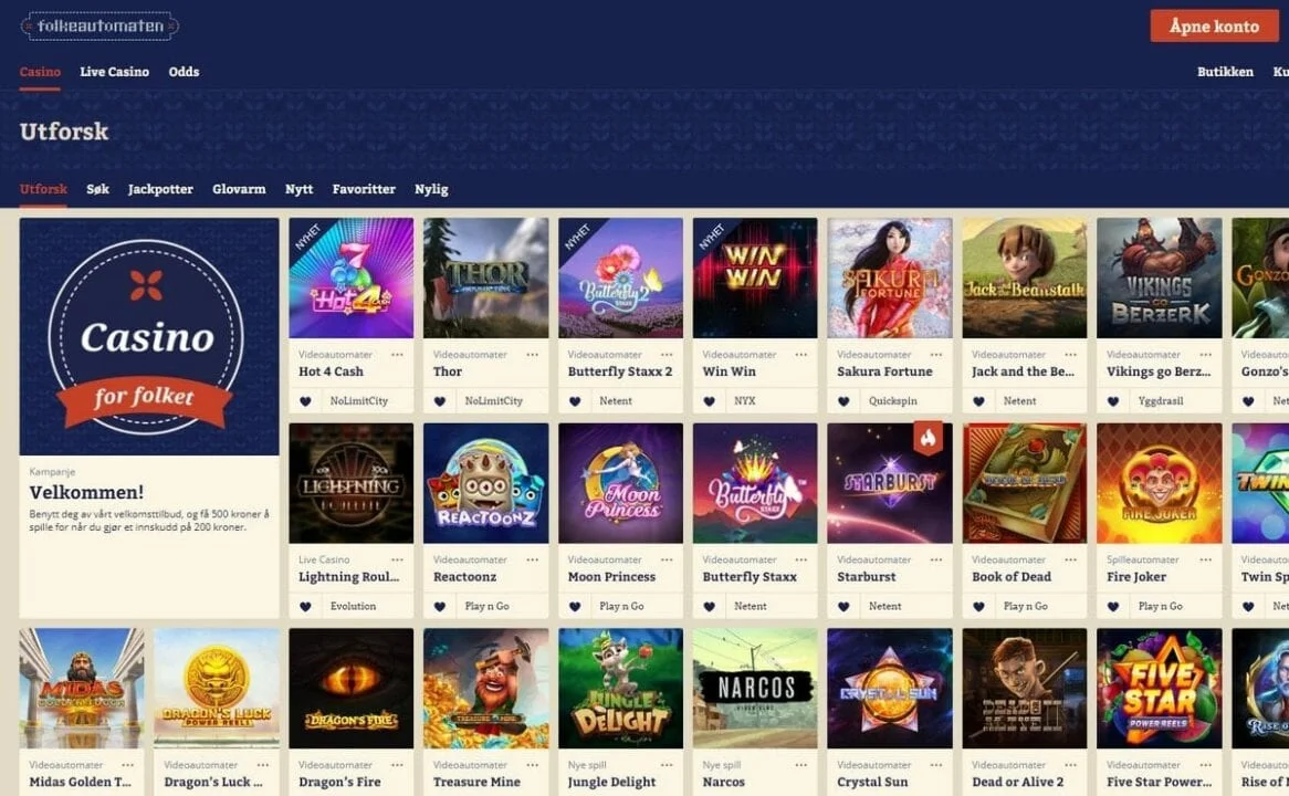 Folkeautomaten norsk casino