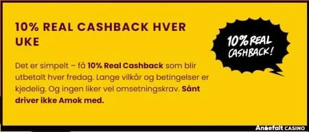 Amok casino cashback tilbud