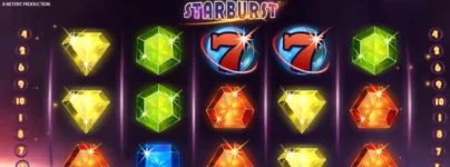 Spillebrettet i Starburst med edelstener og syvtall