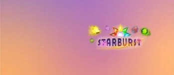 Starburst-logo på rosa og oransje bakgrunn