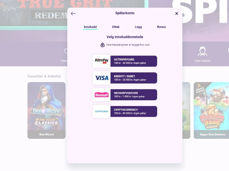 Slotbox casino innskudd Visa