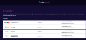 Innskudd Lyra Casino
