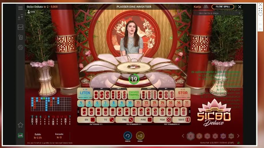 Sic bo Betsson lobby