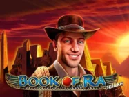 Book of Ra Deluxe-logo med eventyrer