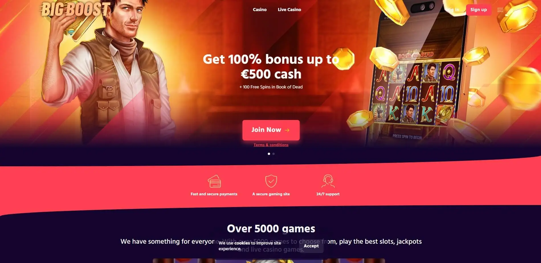 Big Boost Casino lobby