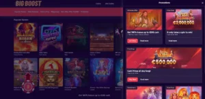 Oversikt over kampanjer og bonuser på Big Boost Casino