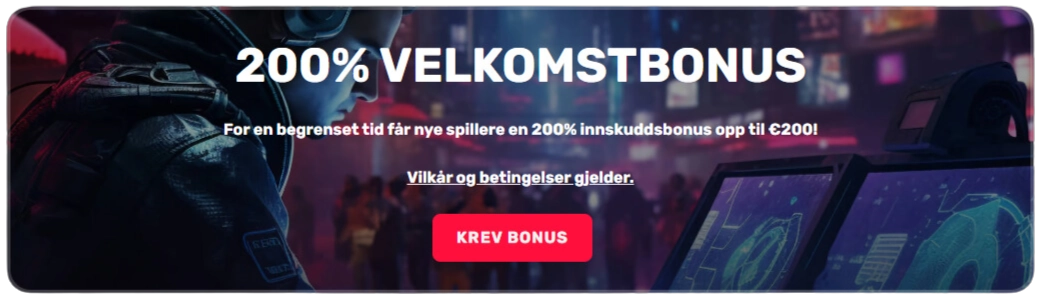 Velkmostbonuse på instaslots på 200%.