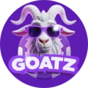 GOATZ-logo med en geit i lilla solbriller